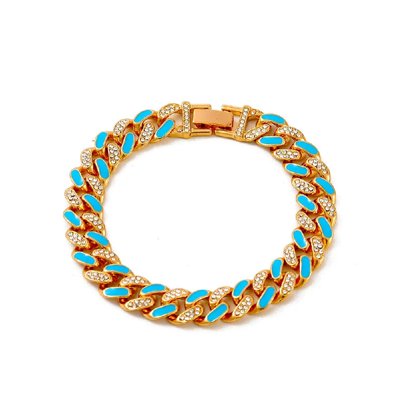 01kc Gold Blue-Anklet