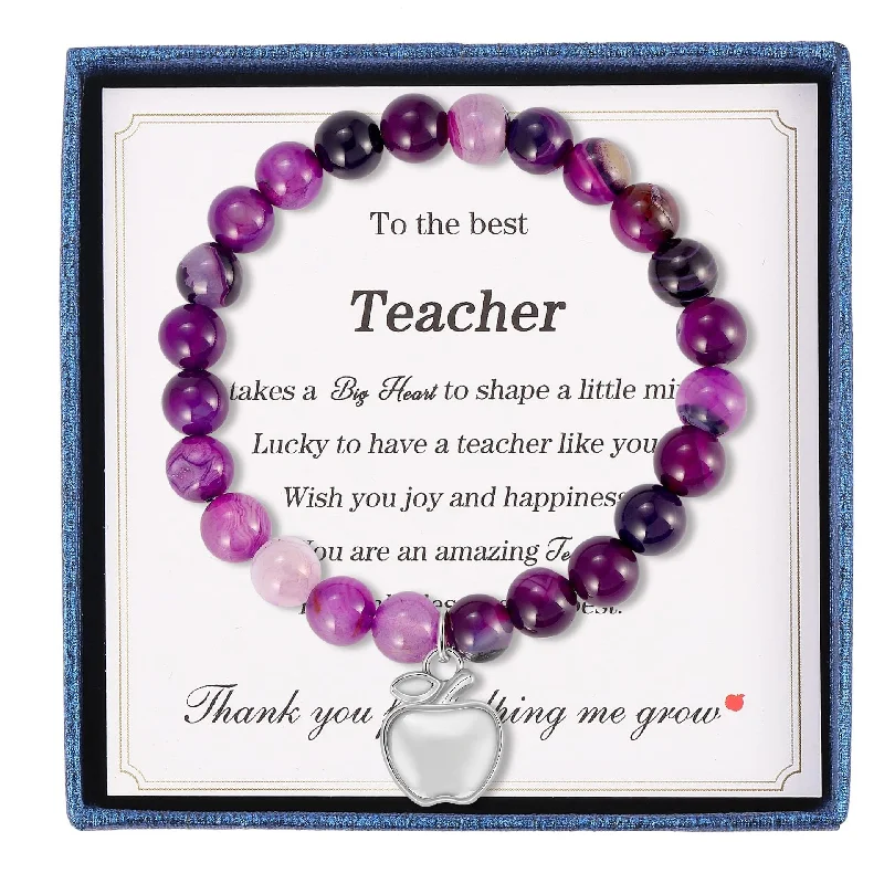 Amethyst Apple Pendant Best Teacher Card