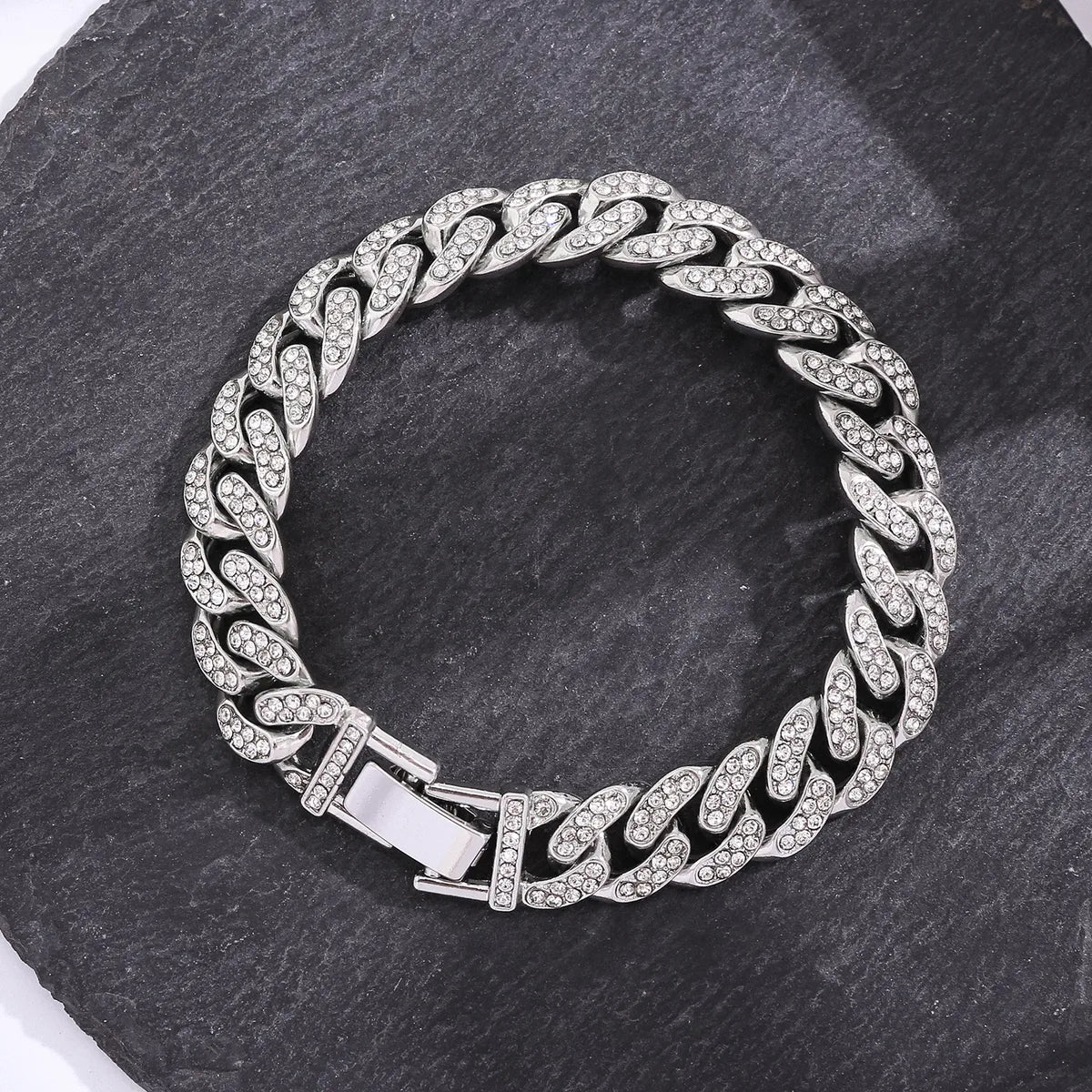 minimalist bracelets for women-Fashion Geometric Alloy Titanium Steel Inlay Zircon Bracelets 1 Piece