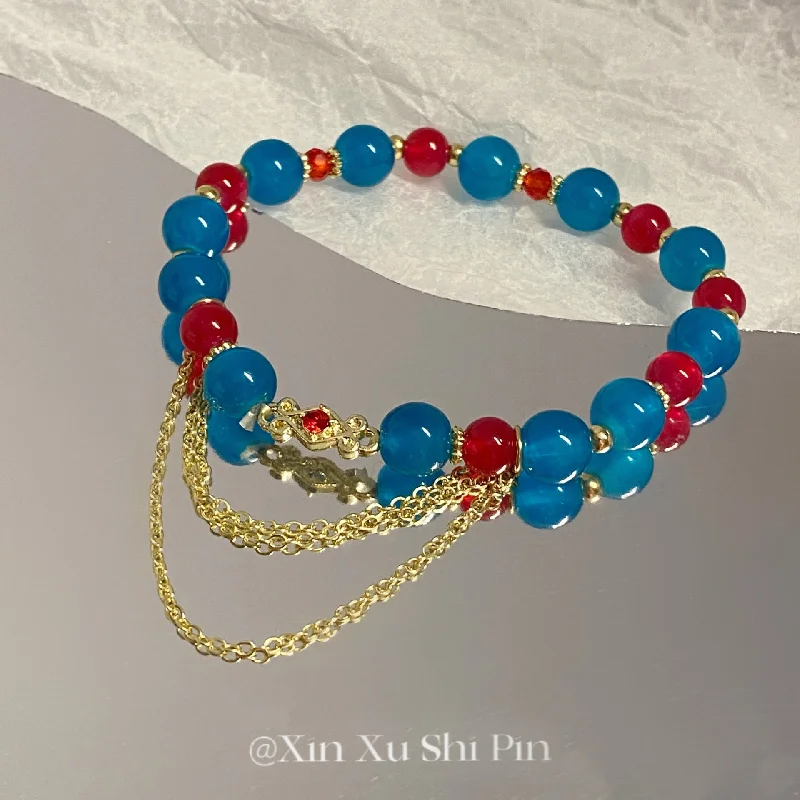 Blue Beaded Bracelet